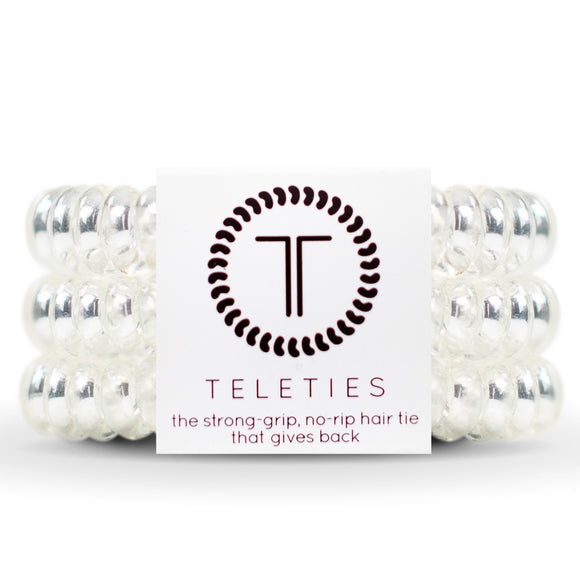 TELETIES Large Hair Ties ~ Crystal Clear