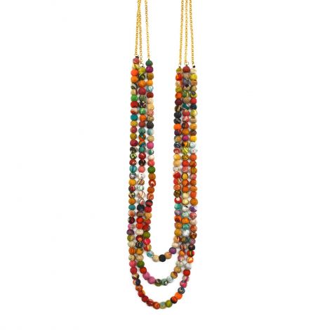 Aasha Recycled Sari Layered Necklace by Anju