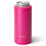 Matte Hot Pink Skinny Can Cooler (12oz) by Swig
