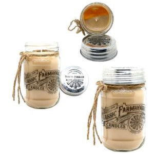 Peach Cobbler 14oz Mason Jar Candle by Classic Farmhouse Candles