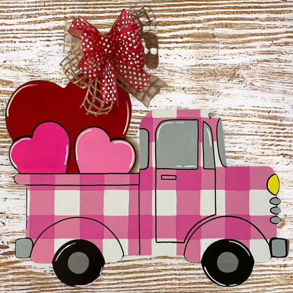 Truck Load of Love Wooden Door Hanger