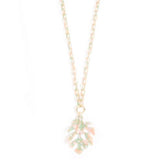 Pink Tortoise Palm Tree Leaf Pendant Necklace by ZENZII