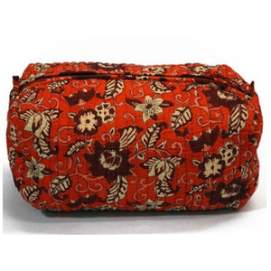 Chippa Block Printed "Scarlet Bouquet" Large Cube/Toiletries Bag by Anju