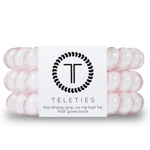 TELETIES Large Hair Ties ~ Rose Water Pink