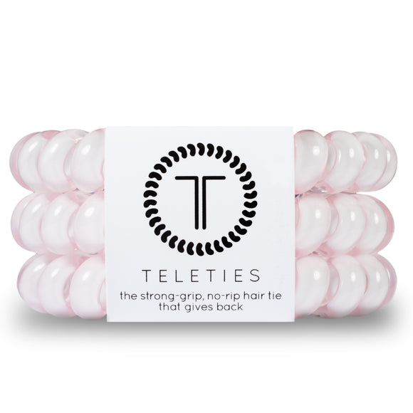 TELETIES Large Hair Ties ~ Rose Water Pink