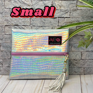 Holographic Gator Small Bag by Makeup Junkie Bags