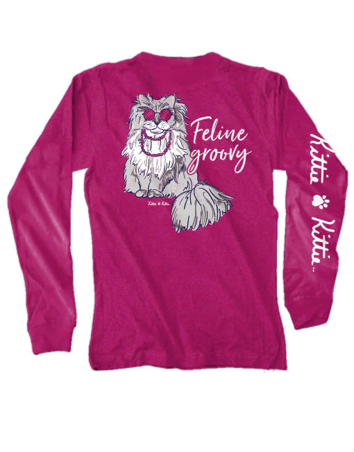 Feline Groovy Long Sleeve Pup by Kittie Kittie